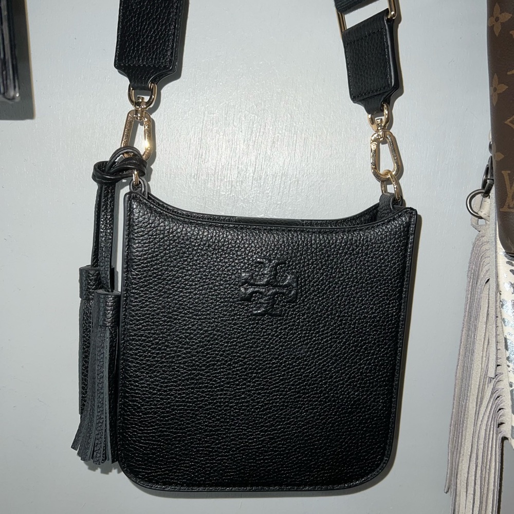 SOLD Tory Burch THEA Mini Web Shoulder Bag Black